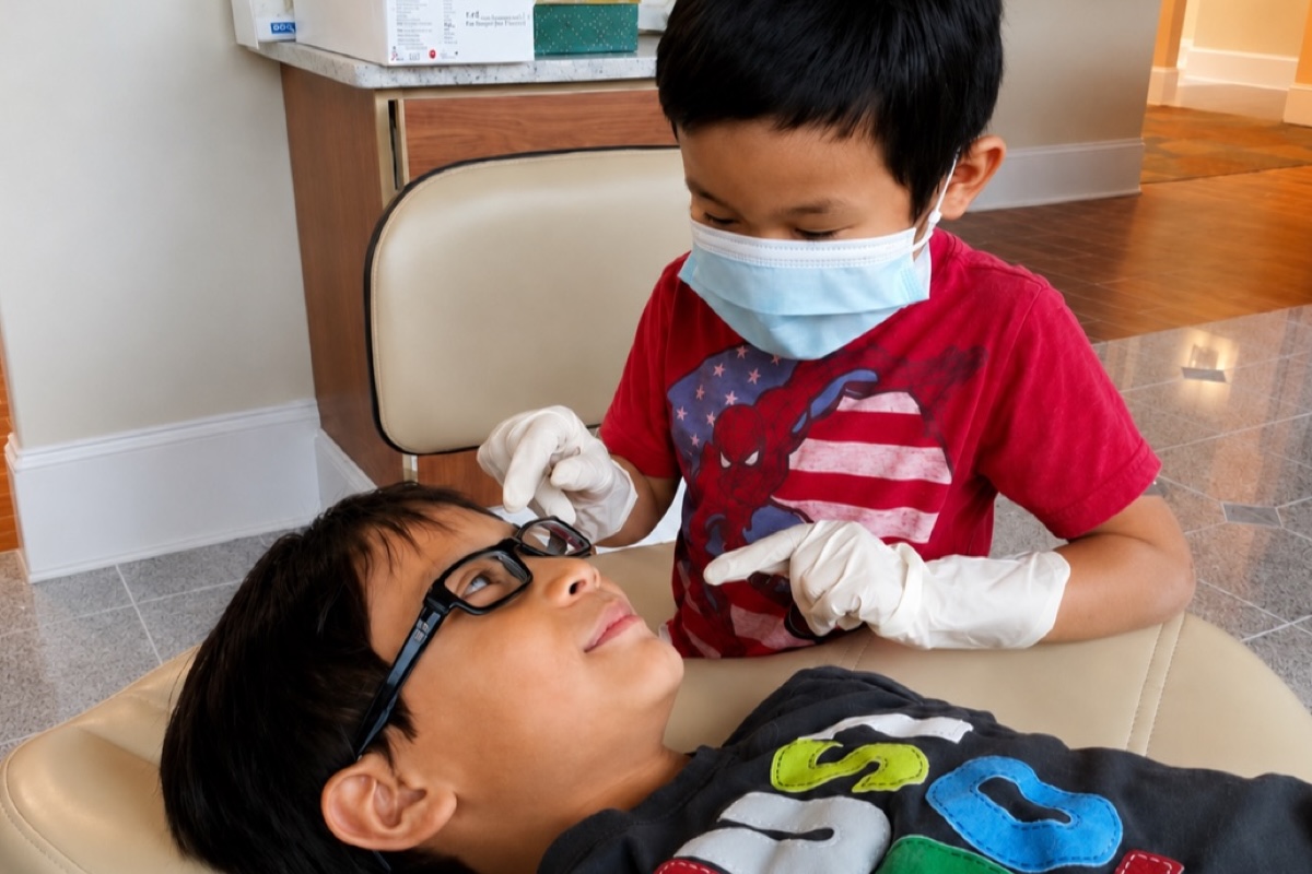 Child receiving a pediatric airway evaluation at iCare Orthodontics and Dentistry in Norcross, GA