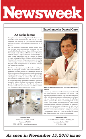 As seen in Newsweek media recognition for iCare Orthodontics and Dentistry